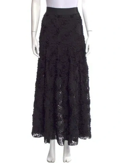 Pre-owned Maje Lace Trim Embellishment Midi Length Skirt W/ Tags In Black