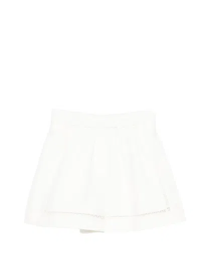 Maje Lace Trim Shorts In White