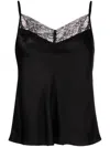 Maje Lace-trim Silk Cami Top In Black