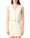 Maje Virendana Floral Lace Vest In Ecru