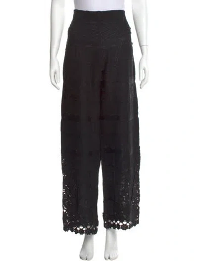 Pre-owned Maje Lace Wide Leg Pants In Black