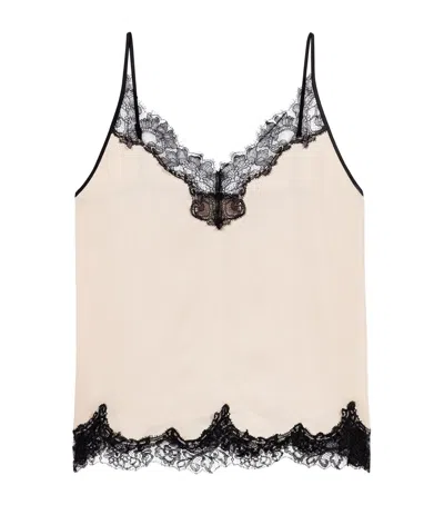 Maje Lace-trim Cami Top In Neutral