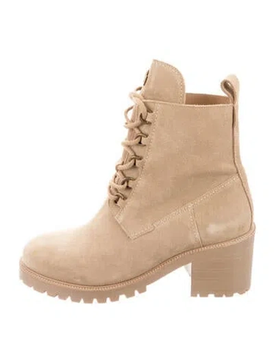 Pre-owned Maje Lace-up Boots In Neutrals