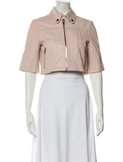 Pre-owned Maje Lamb Leather Bolero In Pink