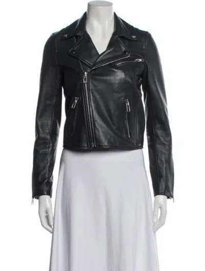 Pre-owned Maje Lamb Leather Coat In Black