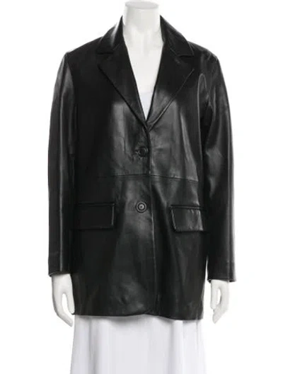 Pre-owned Maje Lamb Leather Coat In Green