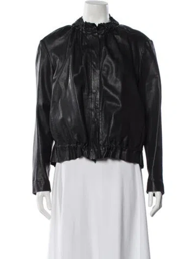 Pre-owned Maje Lamb Leather Evening Jacket In Gray