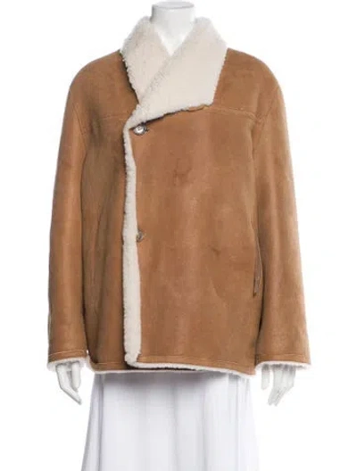 Pre-owned Maje Lamb Leather Jacket In Brown