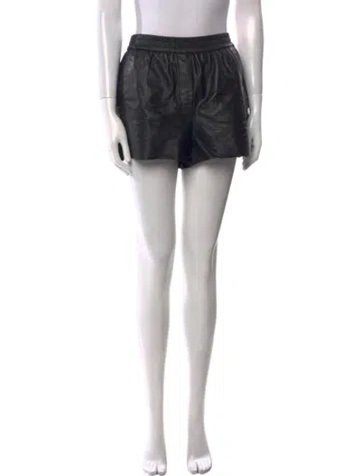 Pre-owned Maje Lamb Leather Mini Shorts In Black