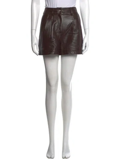 Pre-owned Maje Lamb Leather Mini Shorts In Black