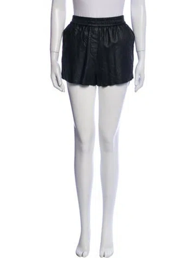 Pre-owned Maje Lamb Leather Mini Shorts In Gray