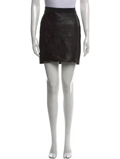 Pre-owned Maje Lamb Leather Mini Skirt In Black