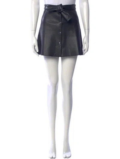 Pre-owned Maje Lamb Leather Mini Skirt In Black