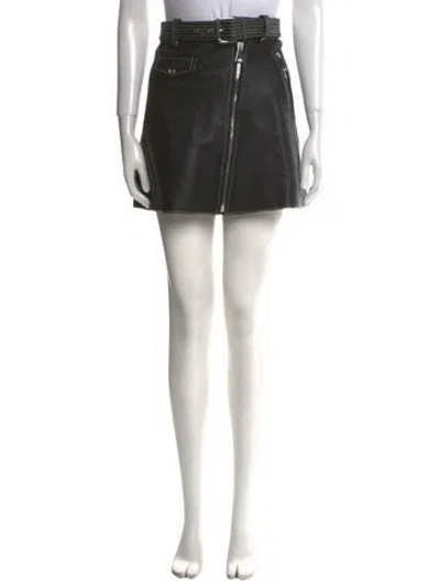 Pre-owned Maje Lamb Leather Mini Skirt In Multi
