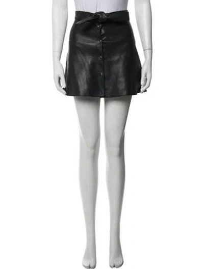 Pre-owned Maje Lamb Leather Mini Skirt In White