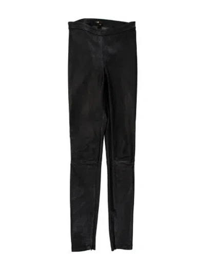 Pre-owned Maje Lamb Leather Skinny Leg Pants In Grey