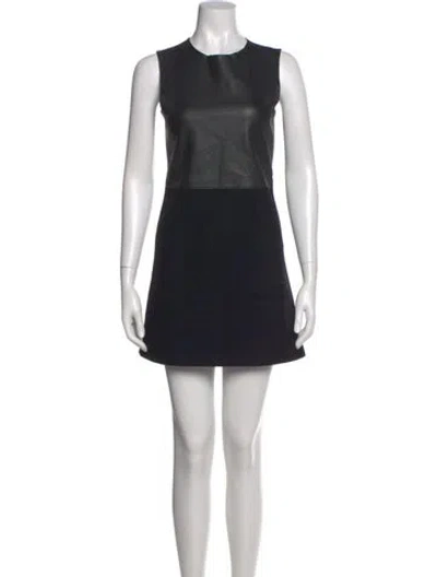 Pre-owned Maje Lambskin Mini Dress In Black