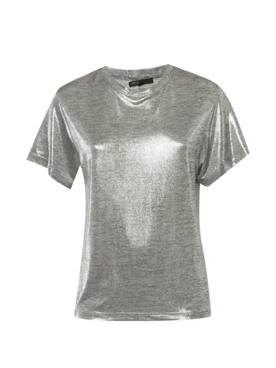 Pre-owned Maje Lamé Jersey T-shirt In Silver