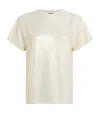 Maje Lamé T-shirt In Gold