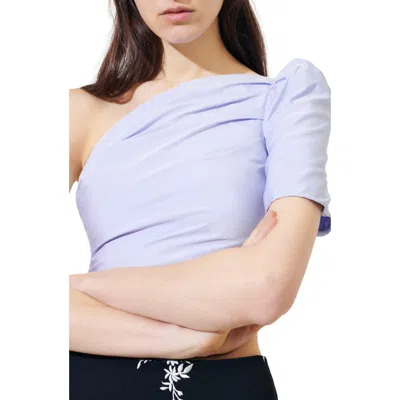 Maje Landia One-shoulder Crop Top In Purple