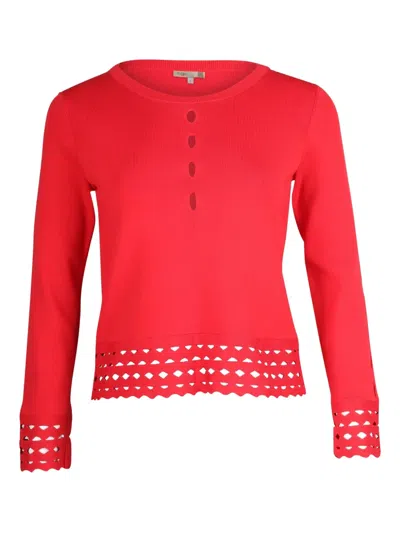 Pre-owned Maje Laser-cut Blouse In Red