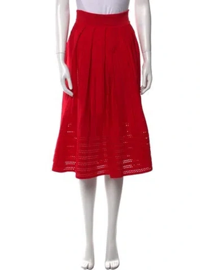 Pre-owned Maje Lasercut Accents Knee-length Skirt In Red