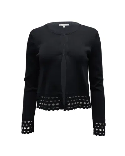 Maje Lasercut Cardigan In Black Viscose