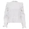Maje Laviane Victorian Lace Top In White Cotton In White