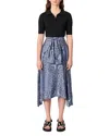 Maje Layered-effect Patterned Dress In Blue Bandana Print