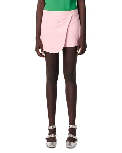 Maje Layered-effect Suit Shorts In Rose