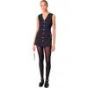Maje Layered-effect Wool-blend Dress In Navy