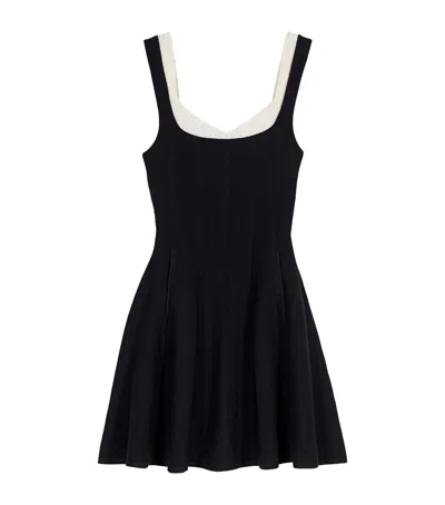 Maje Layered Mini Dress In Black