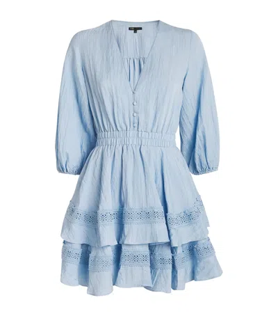 Maje Layered Mini Dress In Blue