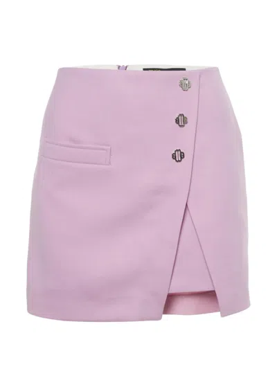 Pre-owned Maje Layered Mini Skirt In Pink