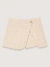Maje Womens Metallic Tweed-textured Cropped Cotton-blend Jacket Beige In Beige