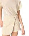 Maje Ilarte Tweed Shorts In Beige