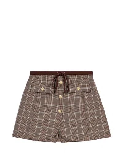 Maje Layered-effect Suit Shorts In Neutral