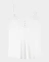 Maje Womens Blanc Leana Lace-trim Relaxed-fit Silk Camisole Top In White