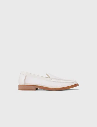 Maje Leather And Mesh Loafers In White