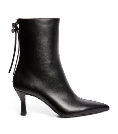 Maje 75mm Leather Ankle Boots In Black