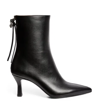 Maje 75mm Leather Ankle Boots In Black