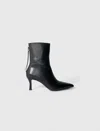 Maje Leather Ankle Boots In Multi