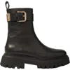 Maje Leather Ankle Boots With Buckles In Black