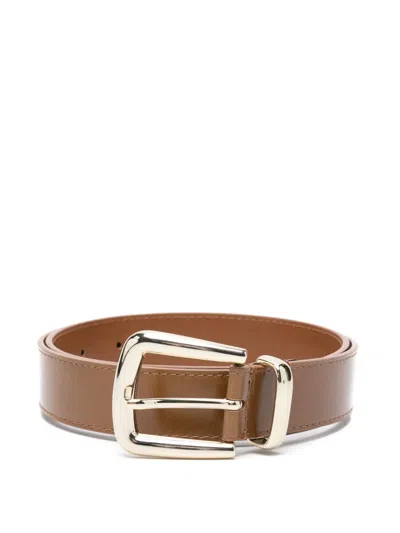 Maje Leather Belt In Brown