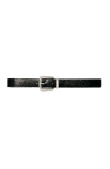 Maje Leather Belt With Square Buckle In Black