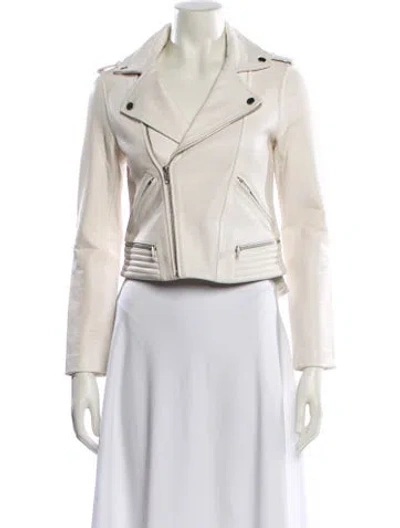 Pre-owned Maje Leather Biker Jacket W/ Tags In Pink