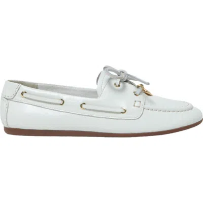 Maje Leather Boat Shoes In White