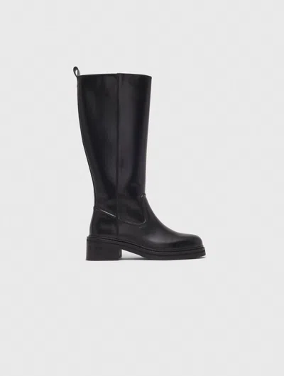 Maje Bottes En Cuir In Black