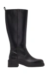 Maje Leather Knee-high Boots In Black