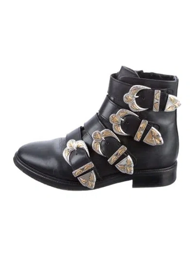 Pre-owned Maje Leather Boots In Black